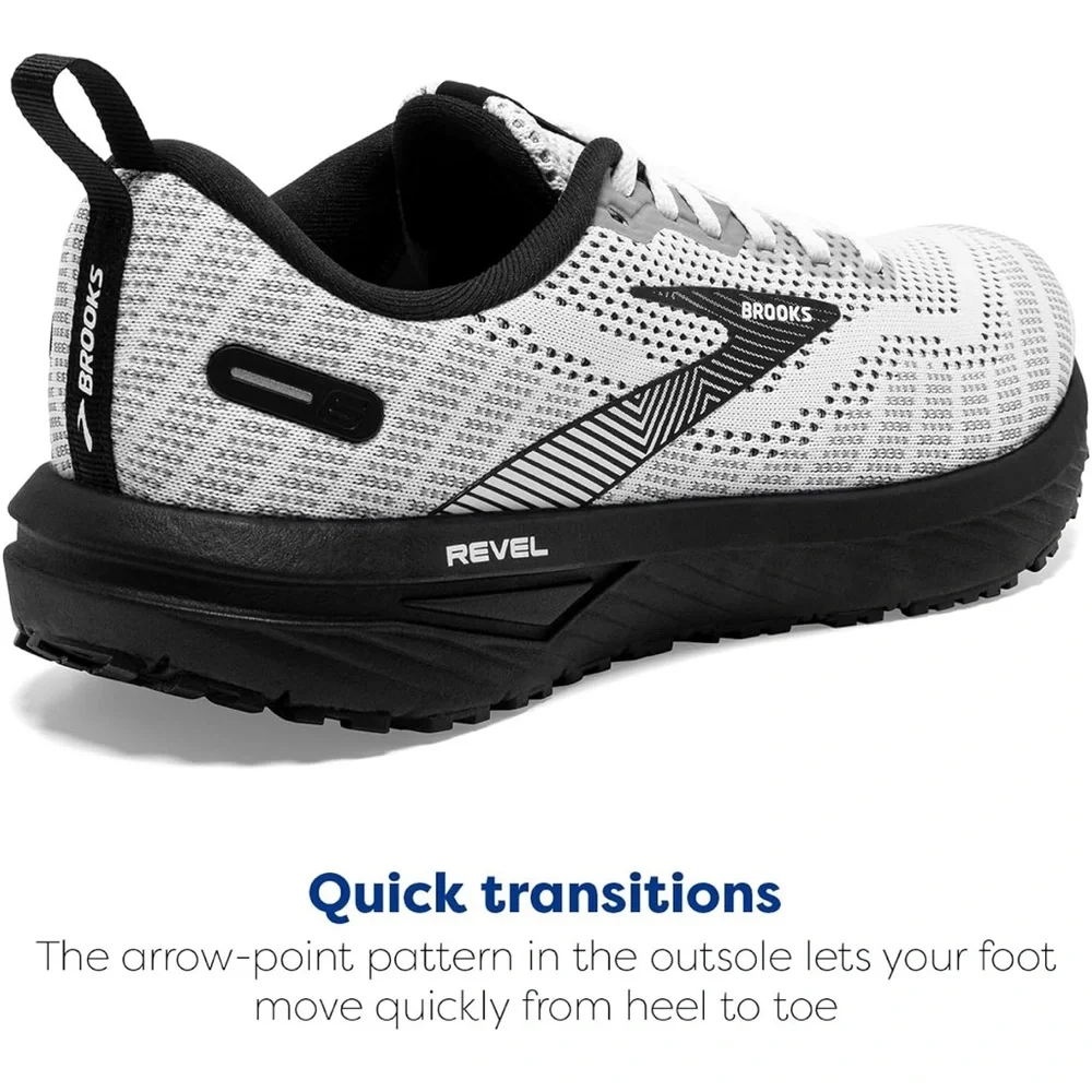 Brooks Revel 6 Black and White Running Shoes - Picture 3 of 16